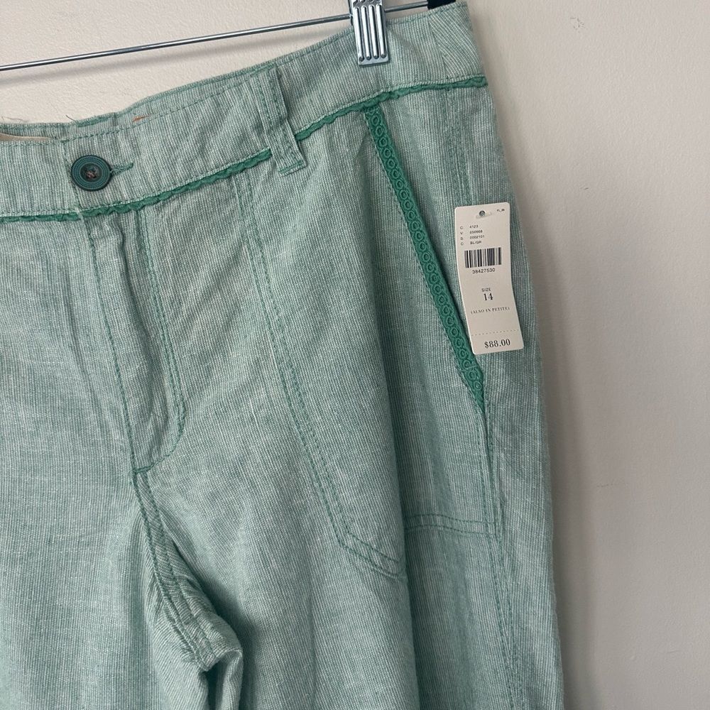 Anthropologie Pilcro Green Wide Legged Casual Pants 14 (New) - Picture 2 of 6